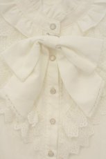 画像2: To Alice / スタンドリボンブラウス  シロ O-26-08-27-034-LO-BL-IG-OS (2)