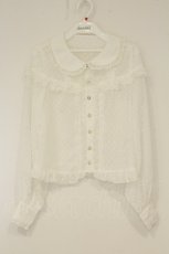 画像1: To Alice / ドットシフォンブラウス  シロ O-26-08-27-035-LO-BL-IG-OS (1)