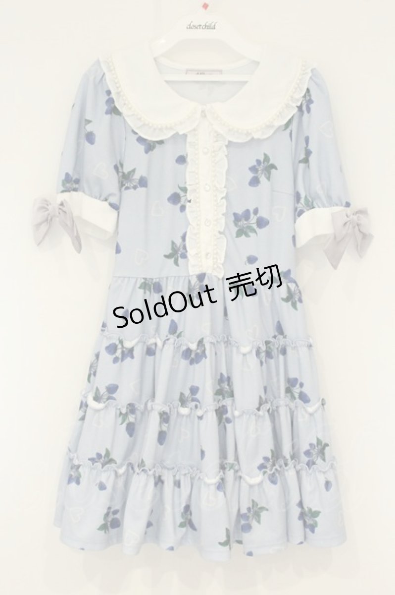 画像1: Ank Rouge / 袖口リボンティアードカットワンピース  サックス O-26-08-27-038-CA-OP-IG-ZT784 (1)