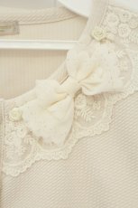 画像2: axes femme POETIQUE / レーザーカットリボンカーディガン M アイボリー O-26-08-27-041-AX-TO-IG-OS (2)