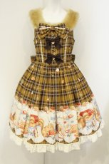 画像1: metamorphose / もりのパティシエ ファー襟ジャンパースカート 1 マスタード系 O-26-08-27-006-ME-OP-OW-OS (1)