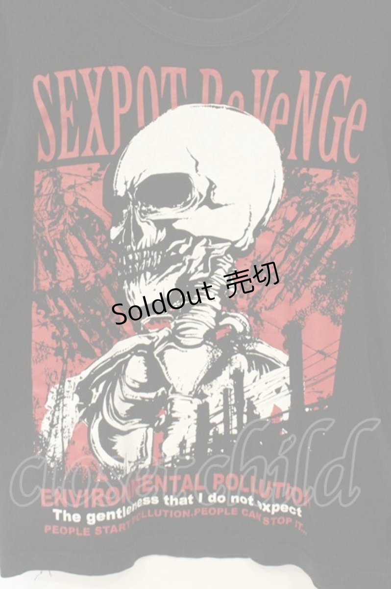 画像2: SEX POT ReVeNGe / スカルプリントTシャツ S ブラック O-26-08-27-065-SP-TS-IG-OS (2)