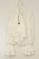 画像1: MARBLE / ロングタックドレープ十字架タイ付きブラウス  ホワイト O-26-08-27-076-GO-BL-IG-OS (1)