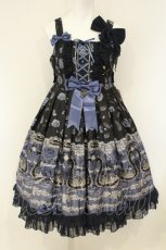 画像1: metamorphose / Black Swanハイウエストジャンパースカートセット  ダークグレー系 O-26-08-27-011-ME-OP-IG-OS (1)