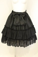 画像1: ATELIER PIERROT / シャンタンフリルスカート  ブラック O-26-08-27-013-EL-SK-IG-OS (1)