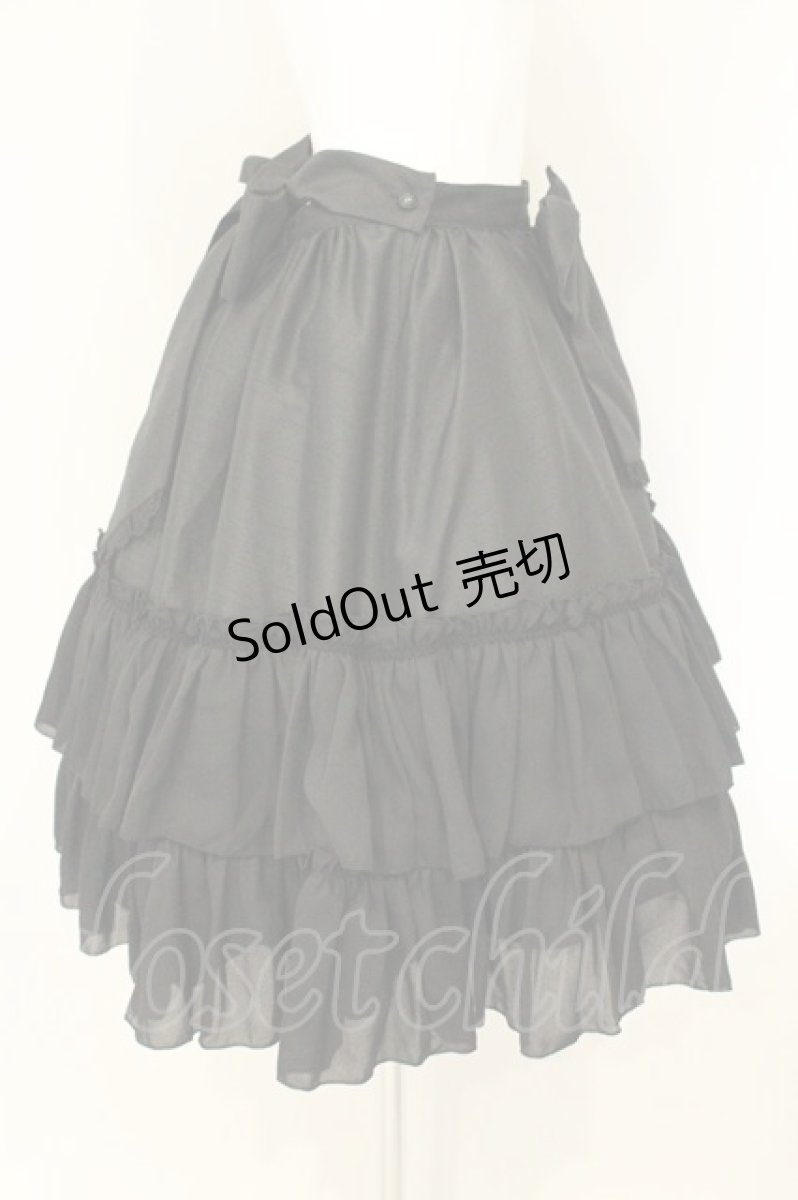 画像3: ATELIER PIERROT / シャンタンフリルスカート  ブラック O-26-08-27-013-EL-SK-IG-OS (3)