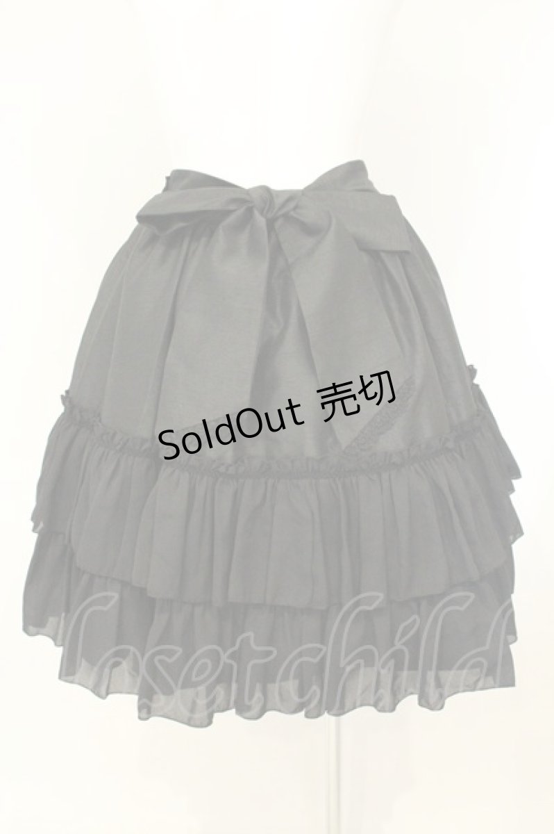 画像4: ATELIER PIERROT / シャンタンフリルスカート  ブラック O-26-08-27-013-EL-SK-IG-OS (4)