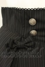 画像2: metamorphose / タックハイウエストスカート（ストライプ）  クロ O-26-08-27-014-ME-SK-IG-OS (2)