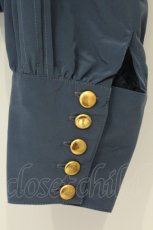 画像3: metamorphose / スタンドカラービショップスリーブブラウス  （無地）ネイビー O-26-08-27-022-ME-BL-IG-OS (3)