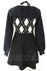 画像3: evelyn / アーガイルリボンワンピース F クロ O-26-08-28-049-LO-OP-OW-OS (3)