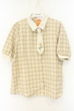 画像1: Fi.n.t / マーガレット刺繍タイ付きチェックシャツ F ベージュ O-26-08-28-094-CA-BL-OW-OS (1)