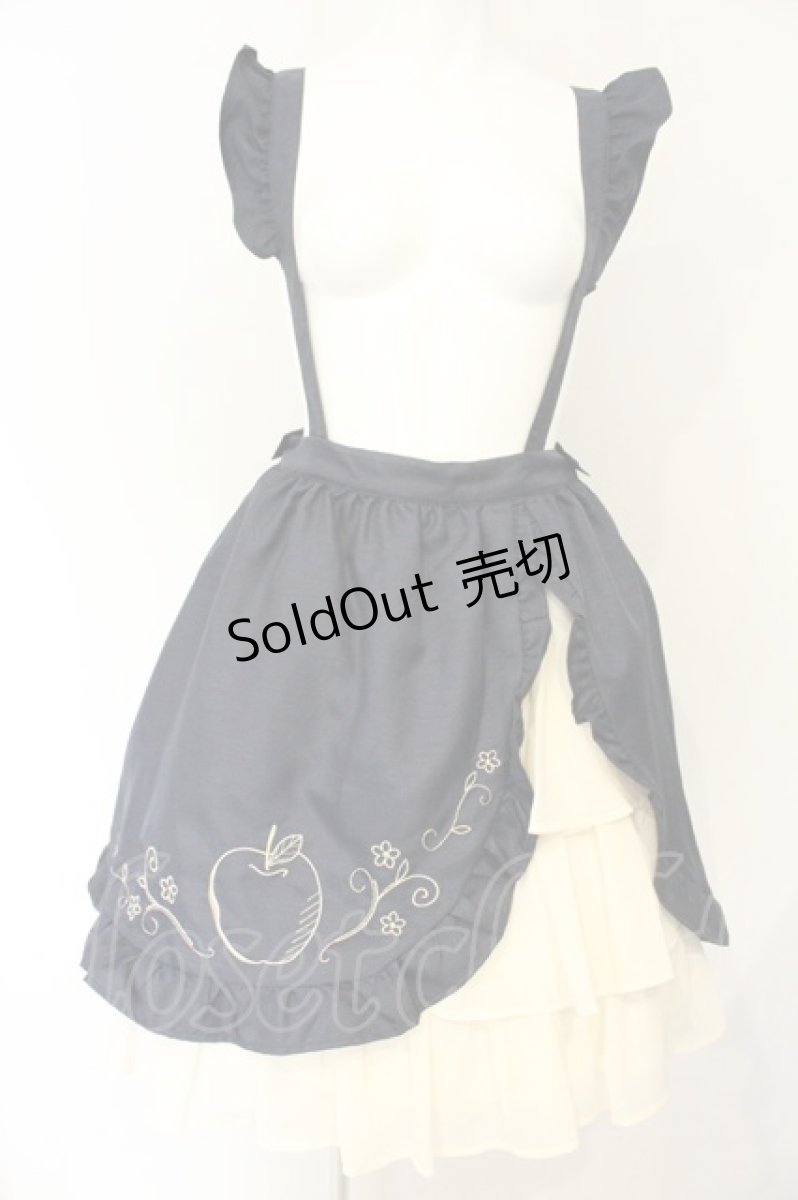 画像1: axes femme kawaii / りんご刺繍スカート M ネイビー O-26-08-28-098-AX-SK-OW-OS (1)