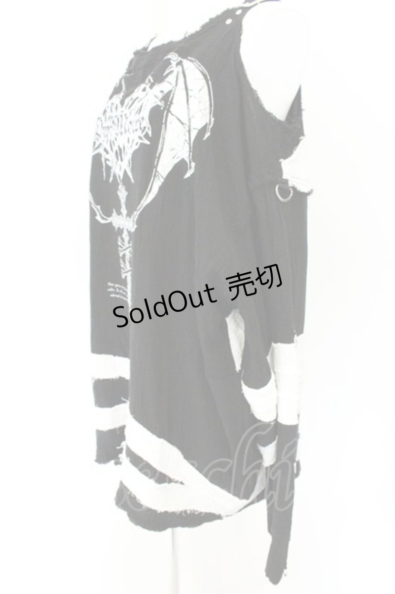 画像2: DimMoire / 救済の十字ガーゼトップス F ブラック×ホワイト O-26-08-28-010-PU-TO-OW-OS (2)