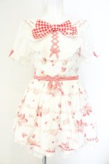 画像1: LIZ LISA / Creamy Berry柄セットアップ 0 シロ×アカ O-26-08-28-018-LO-OP-OW-OS (1)