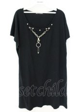 画像1: SEX POT ReVeNGe /ACK PUNK CHAIN RING BIG カットソー  ブラック O-26-08-28-019-SP-TO-OW-OS (1)