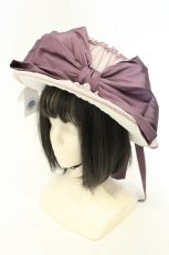 画像1: Hoshibako Works / 深澤翠×HoshibakoWorks　コラボレーションハット型ボンネット  ラベンダー O-26-08-29-001-LO-AC-OW-OS (1)