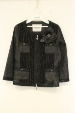 画像1: INGEBORG / チュールレースデニムジップジャケット 3(9号) クロ O-26-08-29-033-LO-JA-IG-OS (1)