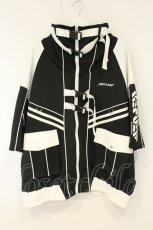 画像1: REFLEM / サイバー切り替えボリュームネック半袖ジャージパーカー  ホワイト×ブラック O-26-08-29-051-PU-TO-IG-OS (1)