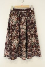 画像1: axes femme / クラシック花柄ミディ丈スカート M ワイン O-26-08-29-053-AX-SK-OW-OS (1)