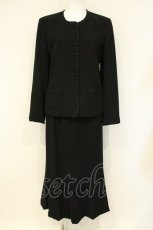 画像1: INGEBORG / ノーカラージャケット&ペンシルスカートセットアップ M クロ O-26-08-29-056-LO-SK-IG-OS (1)