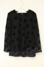 画像1: INGEBORG / カメリアフロッキーシフォントップス  クロ O-26-08-29-008-LO-TO-IG-OS (1)