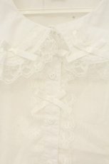 画像2: majoretty / 襟はしごリボンレースブラウス M シロ O-26-08-29-075-LO-BL-OW-OS (2)