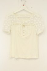 画像1: LIZ LISA / お花レースショートブラウス  オフシロ O-26-08-29-082-LO-BL-OW-OS (1)