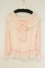 画像1: LIZ LISA / ボーダーシフォンチュニック  ピンク O-26-08-29-086-LO-TO-OW-OS (1)