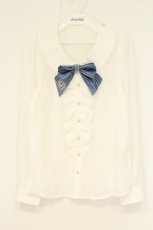 画像1: Secret Honey / 刺繍タイ付きブラウス  シロ O-26-08-29-092-CA-BL-OW-OS (1)