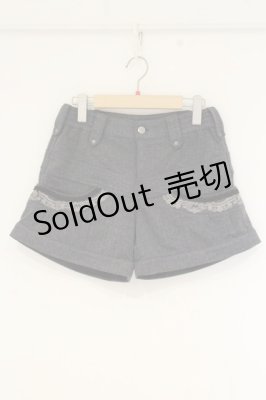 Preview of レースエンブロイダリーヘリンボーンショートパンツ  グレー