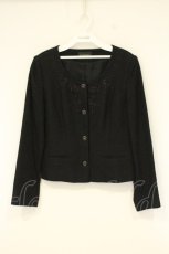 画像1: INGEBORG / 刺繍ノーカラージャケット 13 クロ O-26-08-29-019-LO-JA-IG-OS (1)
