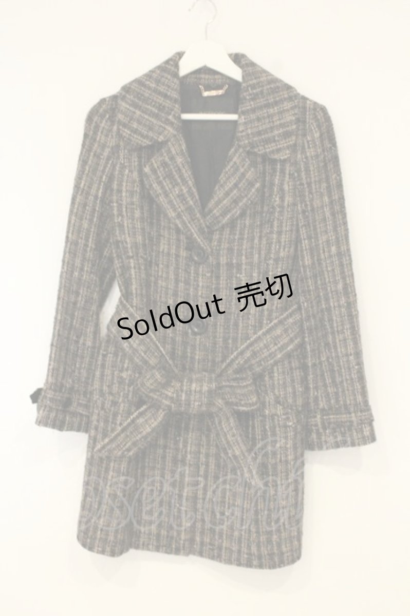 画像1: INGEBORG / フォックスファーツイードコート【ファー欠品】  クロ×ブラウン O-26-08-29-024-LO-JA-IG-OS (1)