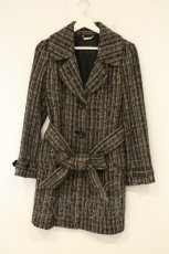 画像1: INGEBORG / フォックスファーツイードコート【ファー欠品】  クロ×ブラウン O-26-08-29-024-LO-JA-IG-OS (1)