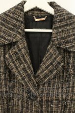 画像2: INGEBORG / フォックスファーツイードコート【ファー欠品】  クロ×ブラウン O-26-08-29-024-LO-JA-IG-OS (2)