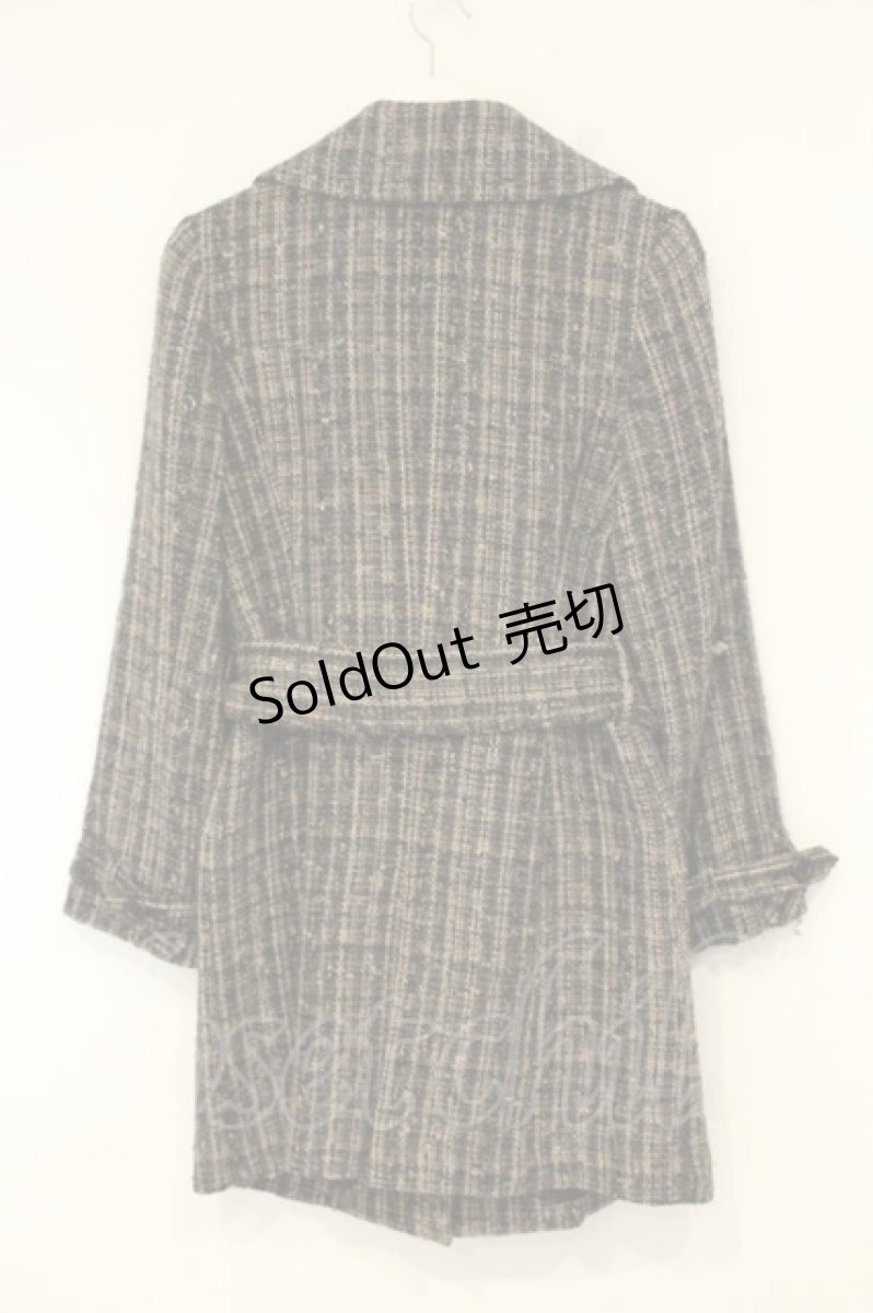 画像4: INGEBORG / フォックスファーツイードコート【ファー欠品】  クロ×ブラウン O-26-08-29-024-LO-JA-IG-OS (4)
