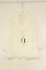 画像1: INGEBORG / ゴージャスピコフリルブラウスジャケット 3(9号) シロ O-26-08-29-025-LO-JA-IG-OS (1)