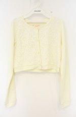 画像1: Penderie / レース配色カットカーディガン  イエロー O-26-08-30-004-LO-TO-IG-OS (1)