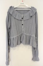 画像1: axes femme kawaii / プチローズニットカーデ M ブルー O-26-08-30-042-AX-TO-OW-OS (1)