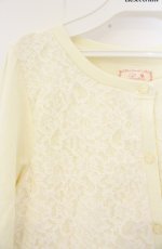 画像2: Penderie / レース配色カットカーディガン  イエロー O-26-08-30-004-LO-TO-IG-OS (2)