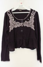 画像1: axes femme / レース配色ボレロ M パープル O-26-08-30-044-AX-TO-OW-OS (1)