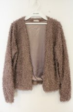 画像1: axes femme / プードルファーカーデ M ブラウン O-26-08-30-045-AX-TO-OW-OS (1)