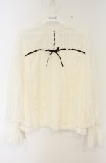 画像1: axes femme POETIQUE / チュール重ねブラウス M キナリ O-26-08-30-049-AX-BL-OW-OS (1)