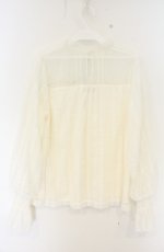 画像2: axes femme POETIQUE / チュール重ねブラウス M キナリ O-26-08-30-049-AX-BL-OW-OS (2)