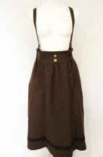 画像1: axes femme / サス付き裾レーススカート M ブラウン O-26-08-30-053-AX-SK-OW-OS (1)