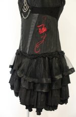 画像3: H jelly / 異素材ビスチェワンピース  ブラック×レッド O-26-08-30-056-HN-OP-IG-OS (3)