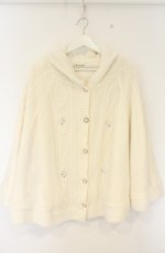画像1: axes femme / ビジュー裏ボアニットポンチョ F オフシロ O-26-08-30-058-AX-CO-IG-OS (1)
