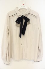画像1: axes femme / リボンセットブラウス L アイボリー×ネイビー O-26-08-30-064-AX-BL-IG-OS (1)