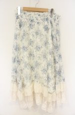 画像1: axes femme / フローラルレースイレヘムスカート F シロ×ブルー O-26-08-30-068-AX-SK-IG-OS (1)