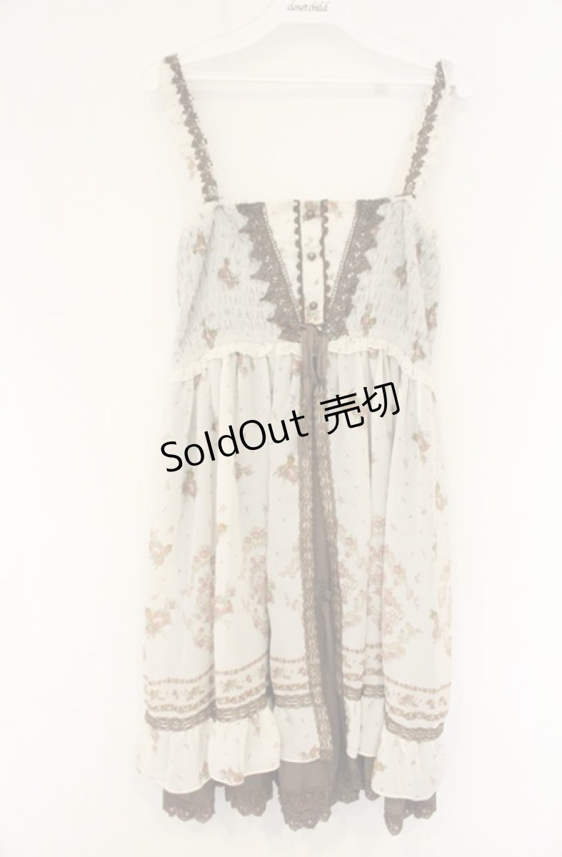 画像1: axes femme / ブーケ柄2WAYワンピース M アイボリー×ブラウン O-26-08-30-076-AX-OP-IG-OS (1)