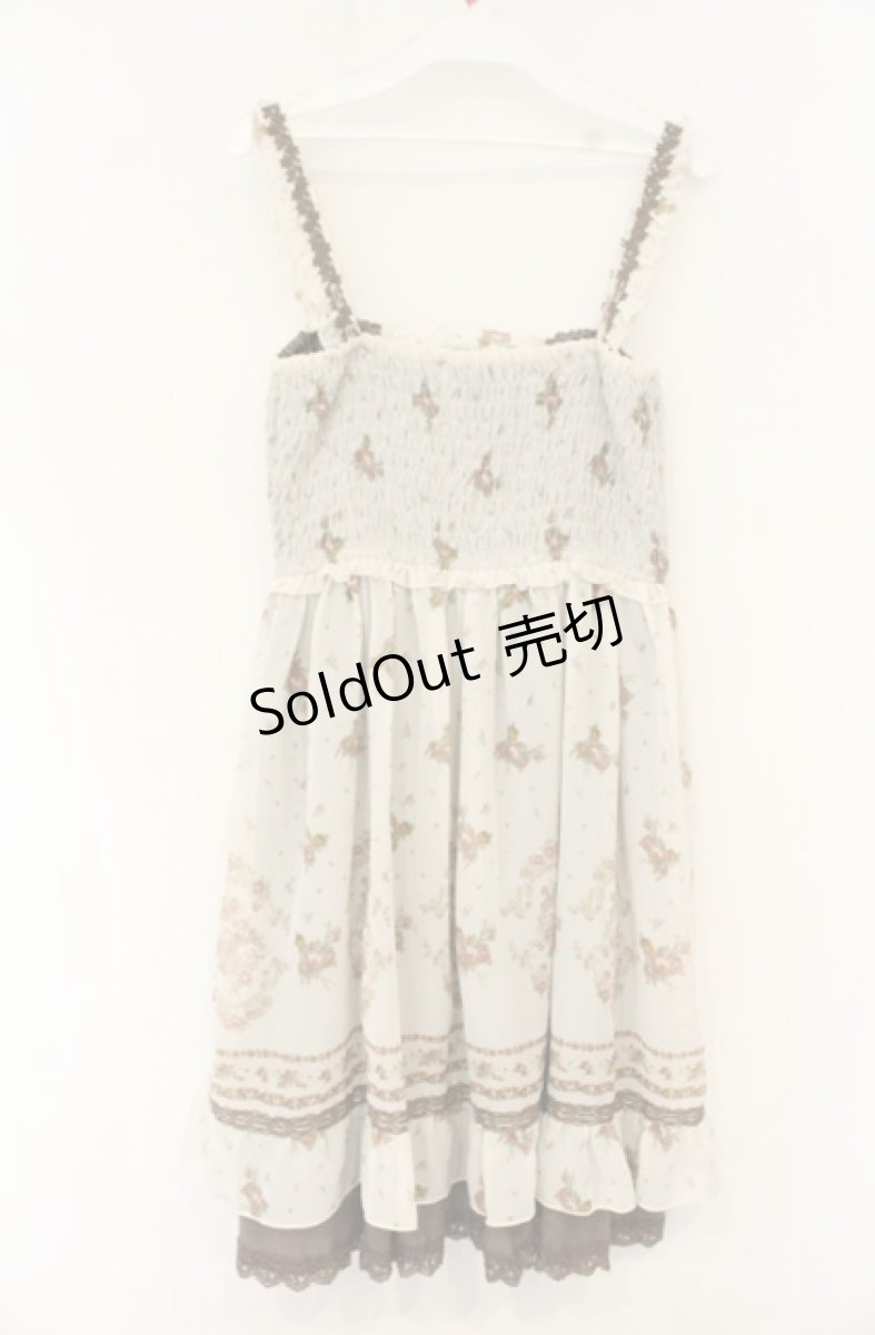 画像2: axes femme / ブーケ柄2WAYワンピース M アイボリー×ブラウン O-26-08-30-076-AX-OP-IG-OS (2)